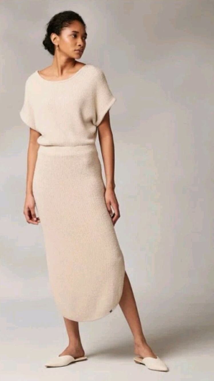Kashwere Apparel Criss Cross Dress Oatmeal NWT Size Small